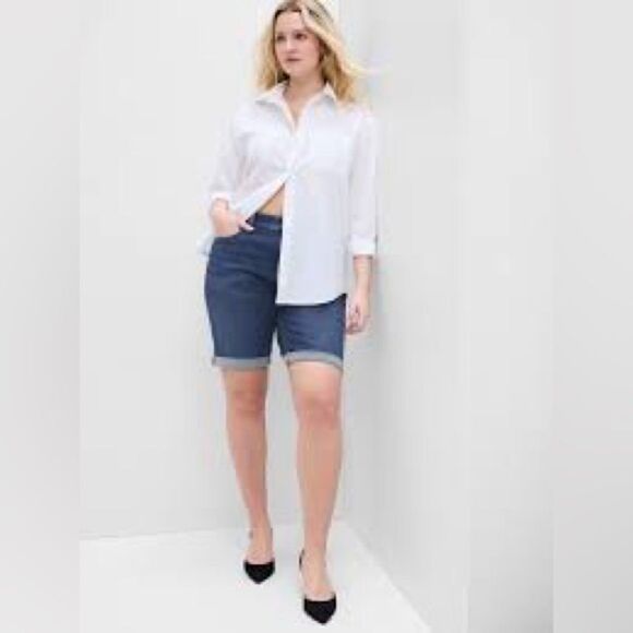 Christopher Blue Stretch Jeans Shorts size 10 - Picture 1 of 5